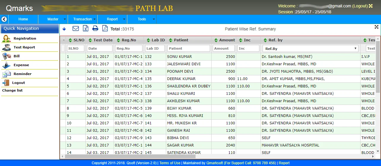 pathology-lab-patient-ref-summary Screen