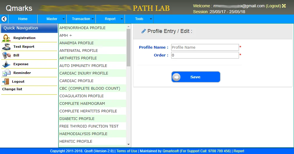 pathology-lab-profile Screen